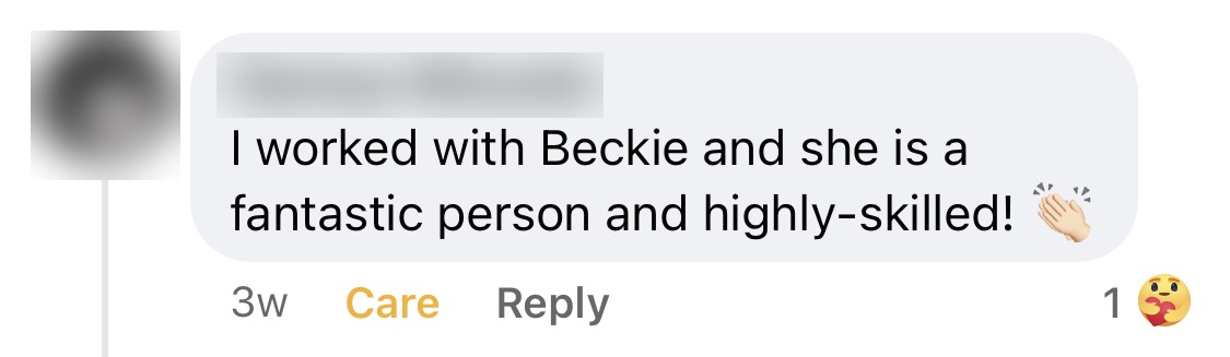 Clarissa Witcomb on working with Beckie